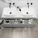 Trent Stone Grey Double Wall Hung Drawer Vanity with Marble Top & Curved Counter Top Basin 1200mm