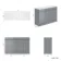 Trent Stone Grey Cabinet with Marble Top 1200mm - Excludes Counter Top Basins