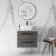 Elba Charcoal Elm Wall Hung Drawer Vanity with Marble Top & Curved Counter Top Basin 600mm - Black Accents