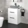 Avon Gloss White Counter Top Vanity Drawer with Marble Top 600mm - Black Accents