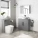 Avon Stone Grey Vanity with Oval Counter Top Basin 800mm - Black Accents