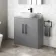 Avon Stone Grey Vanity with Curved Counter Top Basin 800mm - Black Accents