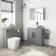 Avon Stone Grey Vanity with Curved Counter Top Basin 800mm - Black Accents