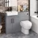 Harper Stone Grey Combination Vanity Basin & Seattle Toilet 1000mm - Black Accents