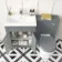 Bermuda Dove Grey Combination Vanity Basin and Hudson Toilet with Wooden Seat 1100mm