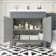 Bermuda Dove Grey Combination Vanity Basin and Hudson Toilet with Wooden Seat 1300mm