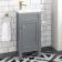 Bermuda Dove Grey Cloakroom Basin Vanity 400mm - Brushed Brass Accents
