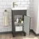 Bermuda Graphite Grey Cloakroom Basin Vanity 400mm - Brushed Brass Accents