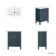 Bermuda Inky Blue Basin Vanity 600mm - Brushed Brass Accents