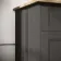 Lucia Graphite Grey Vanity with Oak Effect Top & Round Counter Top Basin 840mm - Brushed Brass Accents