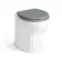 Monaco Dove Grey Combination Vanity Basin and Hudson Toilet with Wooden Seat 1200mm - Brushed Brass Accents
