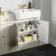Monaco Chalk White Combination Vanity Basin with Marble Top and Hudson Toilet with Wooden Seat 1500mm - Brushed Brass Accents