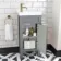 Bermuda Dove Grey Cloakroom Basin Vanity 400mm - Brass Knurled Handles