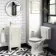 Bermuda Chalk White Cloakroom Basin Vanity 400mm - Brass Knurled Handles