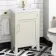 Bermuda Chalk White Basin Vanity 500mm - Brass Knurled Handles