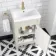 Bermuda Chalk White Basin Vanity 500mm - Brass Knurled Handles