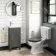 Bermuda Graphite Grey Cloakroom Basin Vanity 400mm - Brass Knurled Handles
