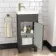 Bermuda Graphite Grey Cloakroom Basin Vanity 400mm - Brass Knurled Handles