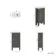 Bermuda Graphite Grey Cloakroom Basin Vanity 400mm - Brass Knurled Handles