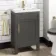 Bermuda Graphite Grey Basin Vanity 500mm - Brass Knurled Handles