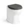 Monaco Graphite Grey Combination Vanity Basin with Marble Top and Hudson Toilet with Wooden Seat 1500mm - Brass Knurled Handles