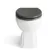 Monaco Graphite Grey Combination Vanity Basin with Marble Top and Hudson Toilet with Wooden Seat 1500mm - Brass Knurled Handles