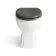 Monaco Graphite Grey Combination Vanity Traditional Basin with Marble Top & Hudson Toilet with Wooden Seat 1500mm - Brass Knurled Handles