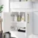 Harper Gloss White Vanity with Semi Recessed Basin 600mm - Brushed Brass Accents