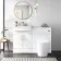 Harper Gloss White Combination Vanity Basin and Tucson Toilet 1200mm - Brushed Brass Accents