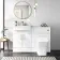 Harper Gloss White Combination Vanity Basin and Houston Toilet 1200mm - Brushed Brass Accents