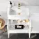 Harper Gloss White Combination Vanity Basin and Houston Toilet 1200mm - Brushed Brass Accents - Left Handed