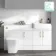 Harper Gloss White Combination Vanity Basin and Houston Toilet 1500mm - Brushed Brass Accents
