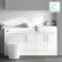 Harper Gloss White Combination Vanity Basin with Marble Top & Tucson Toilet 1500mm - Brushed Brass Accents