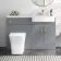 Harper Stone Grey Combination Vanity Basin and Houston Toilet 1200mm - Brushed Brass Accents - Right Handed