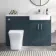 Harper Navy Blue Combination Vanity Basin and Houston Toilet 1200mm - Right Handed