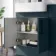 Harper Navy Blue Combination Vanity Basin and Houston Toilet 1200mm - Black Accents