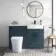 Harper Navy Blue Combination Vanity Basin and Tucson Toilet 1200mm - Black Accents - Right Handed