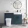 Harper Navy Blue Combination Vanity Basin and Houston Toilet 1200mm - Black Accents - Right Handed