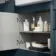 Harper Navy Blue Combination Vanity Basin 1500mm (Excludes Toilet) - Black Accents