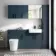 Harper Navy Blue Combination Vanity Basin and Tucson Toilet 1500mm - Black Accents