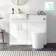 Harper Gloss White Combination Vanity Basin & Tucson Toilet 1000mm - Brushed Brass Accents