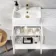 Harper Gloss White Combination Vanity Basin with Marble Top & Tucson Toilet 1000mm - Brushed Brass Accents