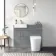Harper Stone Grey Combination Vanity Basin & Tucson Toilet 1000mm - Brushed Brass Accents