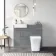 Harper Stone Grey Combination Vanity Basin & Houston Toilet 1000mm - Brushed Brass Accents