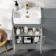 Harper Stone Grey Combination Vanity Basin & Houston Toilet 1000mm - Brushed Brass Accents