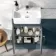 Harper Navy Blue Combination Vanity Basin with Marble Top & Tucson Toilet 1000mm