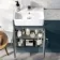 Harper Navy Blue Combination Vanity Basin with Marble Top & Houston Toilet 1000mm
