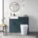 Harper Navy Blue Combination Vanity Basin & Tucson Toilet 1000mm - Black Accents
