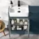 Harper Navy Blue Combination Vanity Basin & Tucson Toilet 1000mm - Black Accents