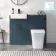 Harper Navy Blue Combination Vanity Basin & Houston Toilet 1000mm - Black Accents